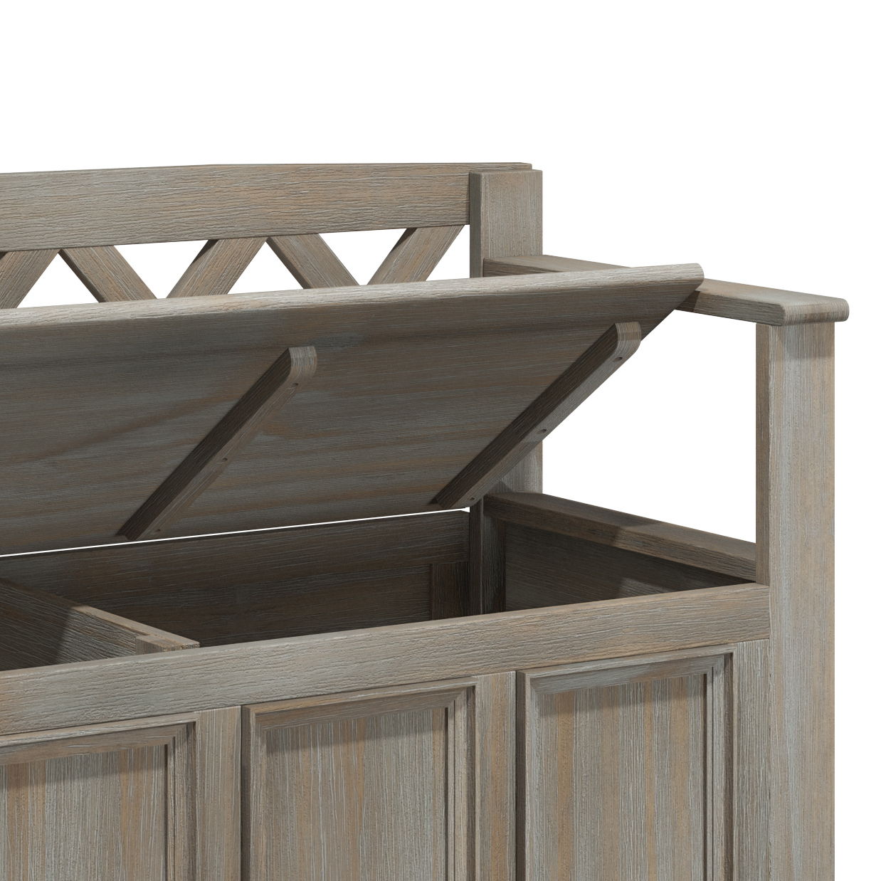 Amherst - Entryway Storage Bench - Distressed Gray