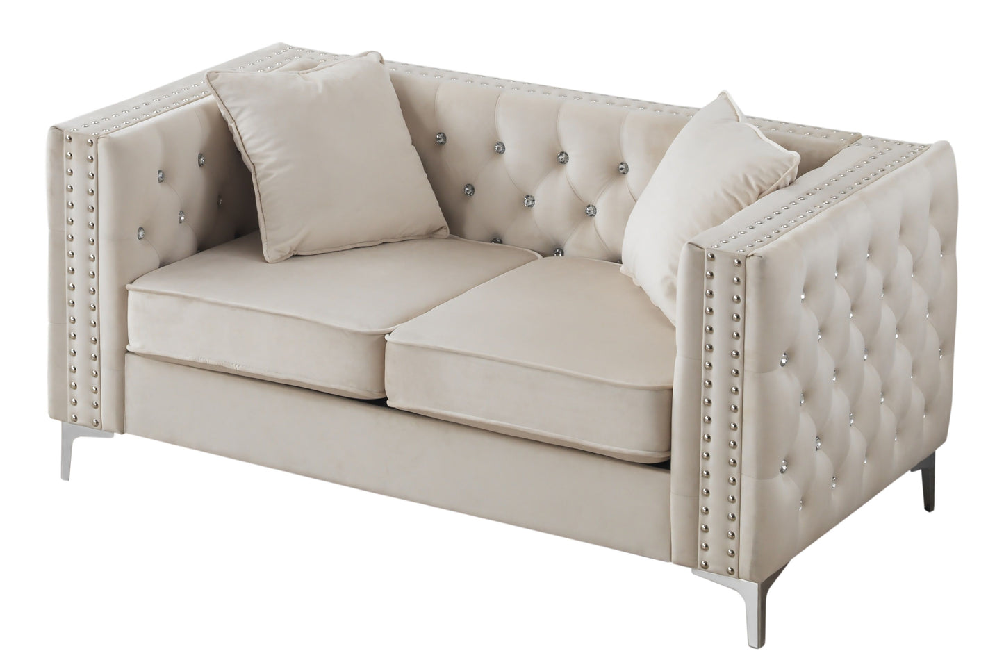 Chic Contemporary Loveseat - Ivory