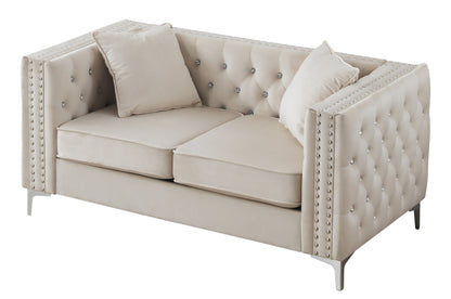 Chic Contemporary Loveseat - Ivory