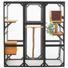 Outdoor Cat House, Diy Cat Enclosure With Double Enter Doors - Black Brown