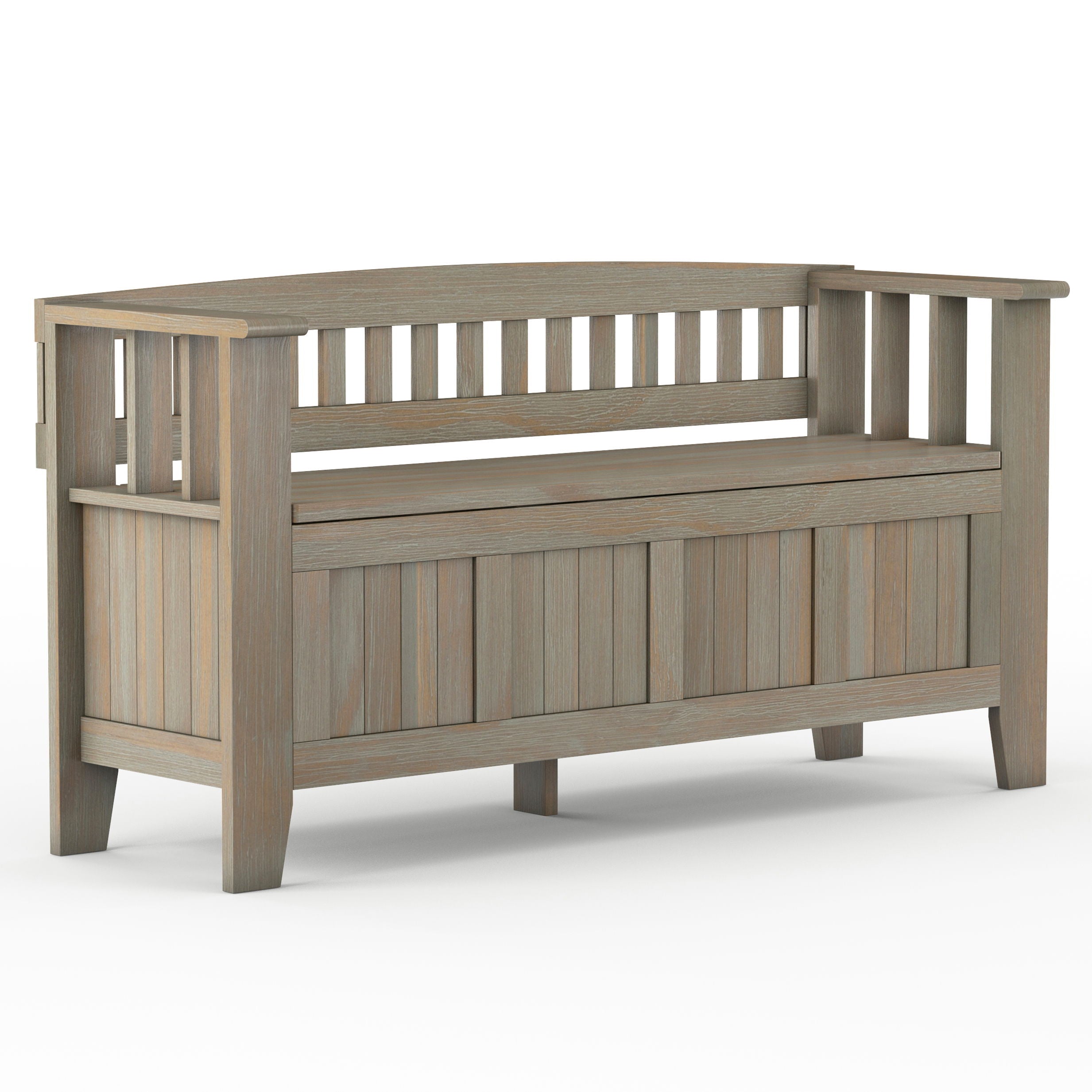 Acadian - Entryway Storage Bench - Distressed Gray
