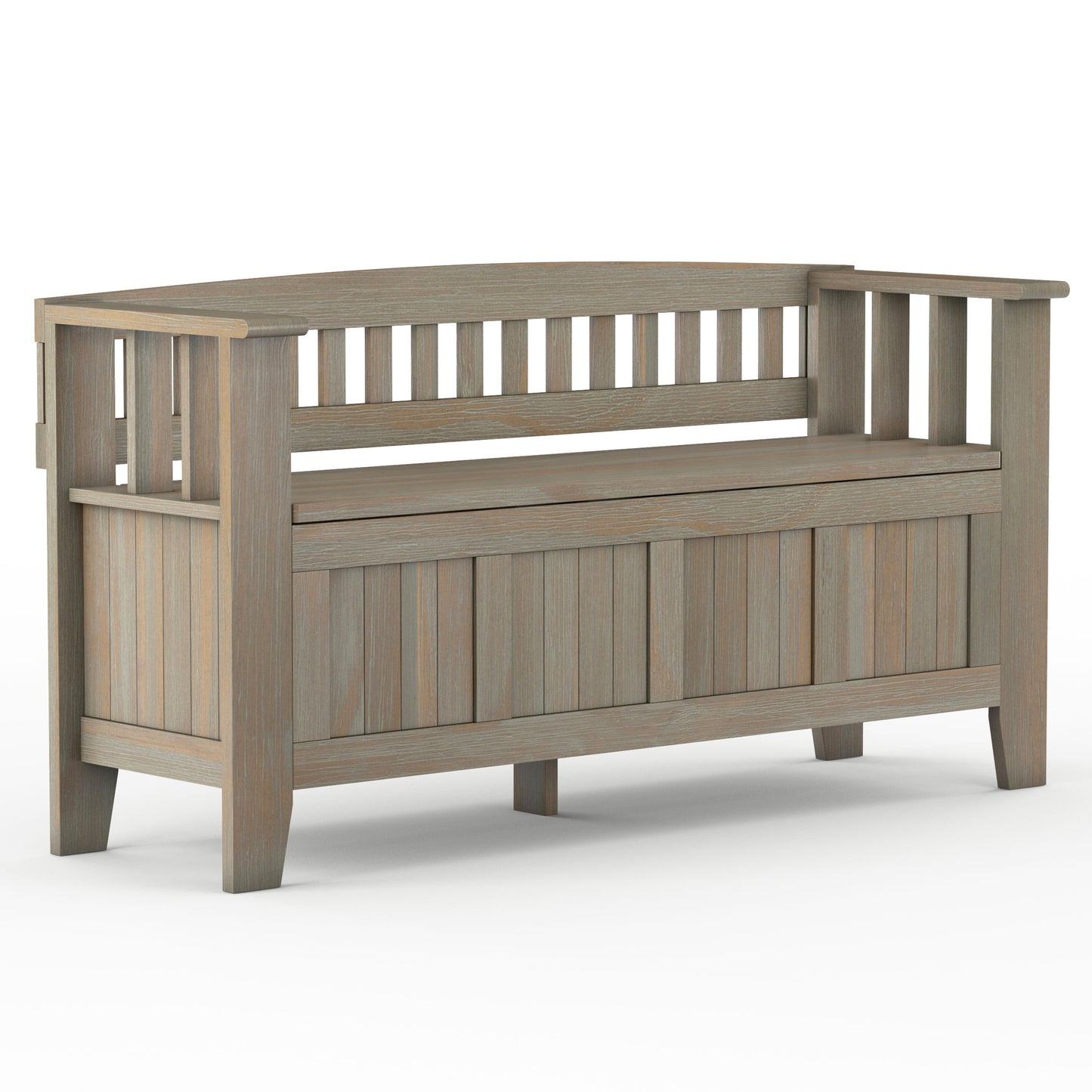 Acadian - Entryway Storage Bench - Distressed Gray