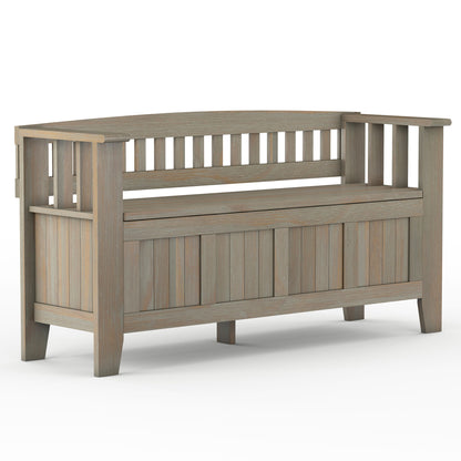 Acadian - Entryway Storage Bench - Distressed Gray