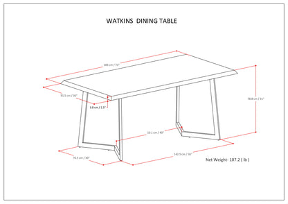 Watkins - Dining Table - Dark Brown