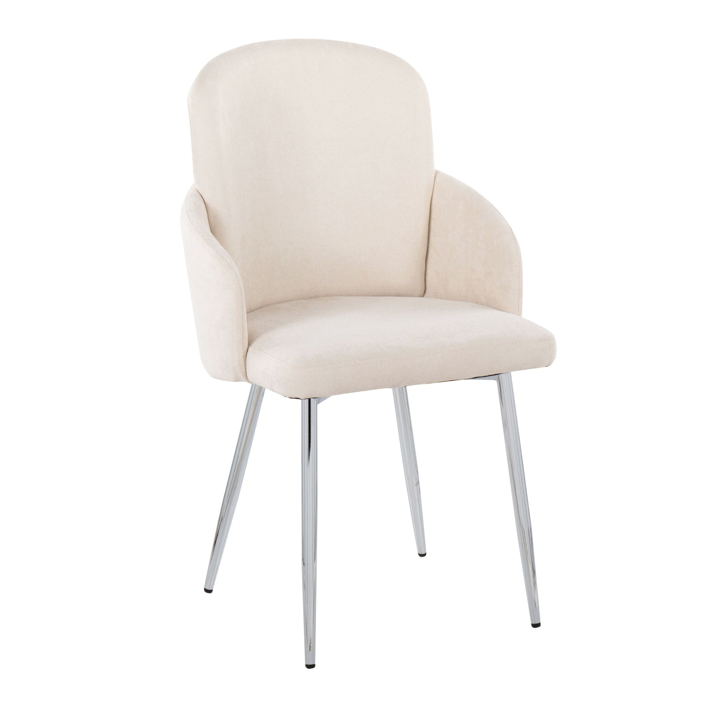 Dahlia - Contemporary Dining Chair (Set of 2) - Cream / Chrome