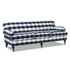 Alana Lawson - Three Cushion Tightback Sofa - Blue Lattice