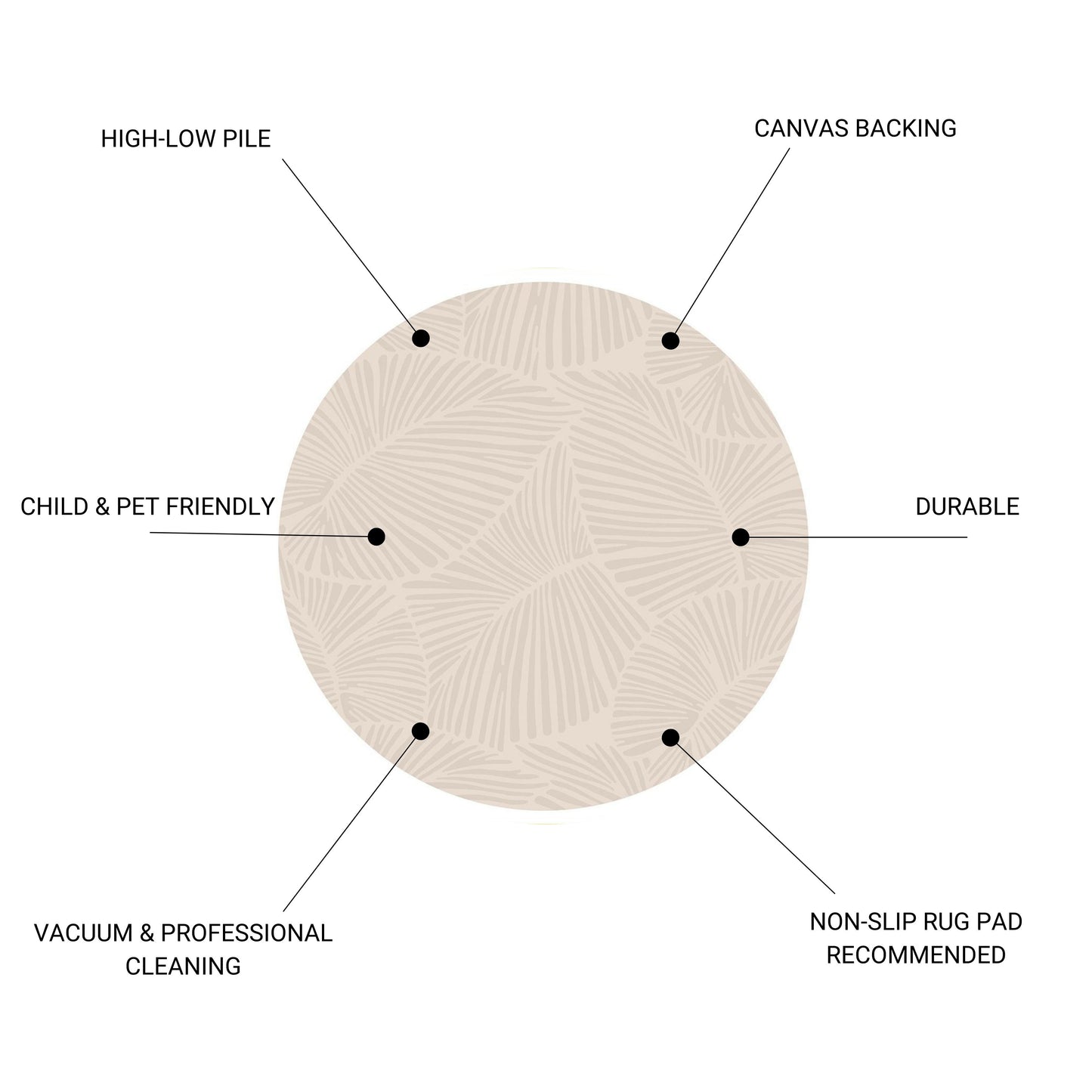 Curve - Round Rug - Beige