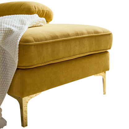 Modern L Shaped Sectional Sofa For Living Room Or Bedroom - Yellow