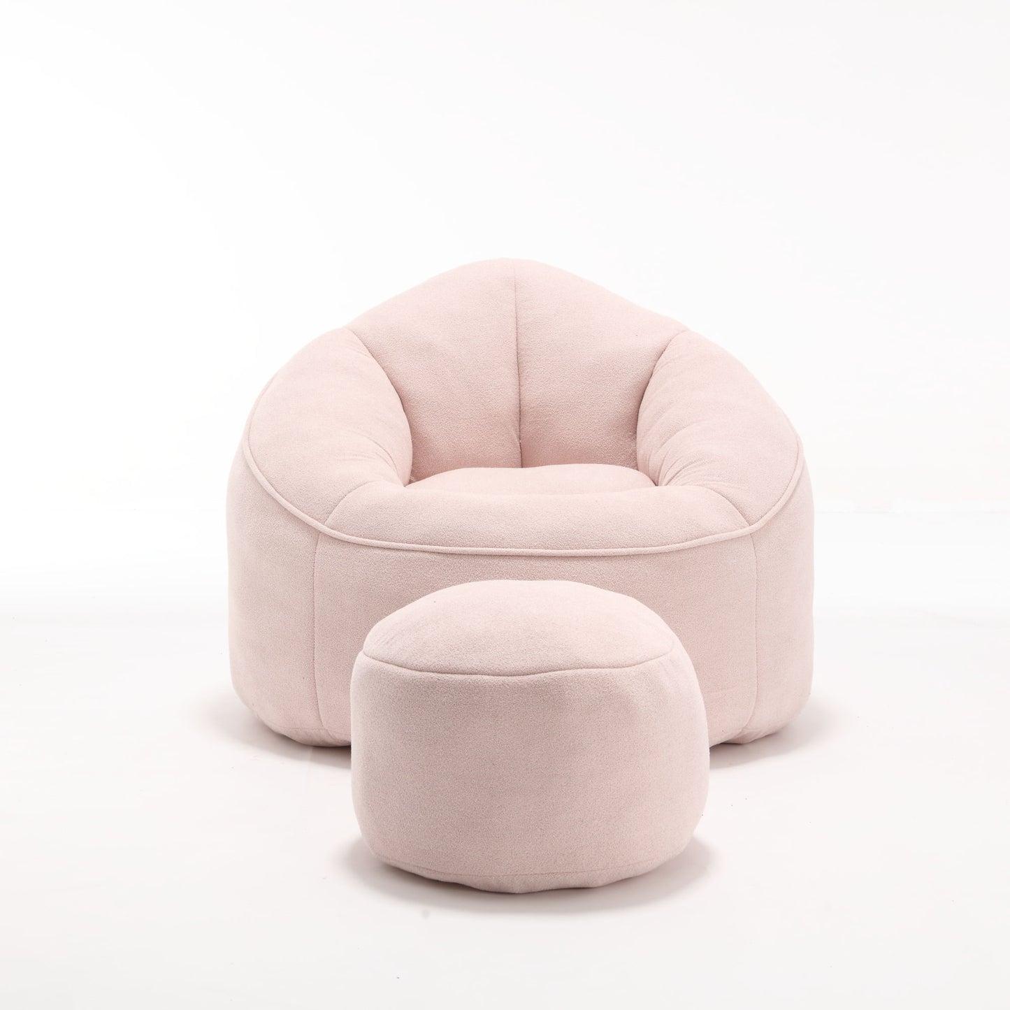 Bedding Bean Bag Sofa Chair High Pressure Foam Bean Bag Chair Adult Material With Padded Foam Padding Compressed Bean Bag With Footrest - Pink