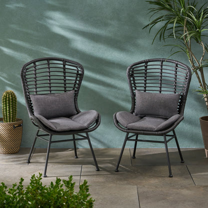 Calypso - Outdoor Chair With Water Resistance Cushion And Iron Frame - Gray