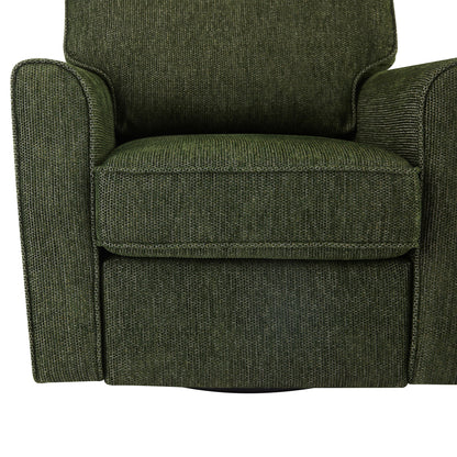 360ÔøΩÔøΩ Swivel Chair Accent Barrel Armchair With Side Pockets, Chenille Upholstery, Compact Size - Green