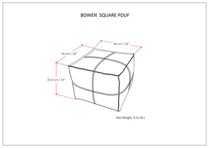 Bowen - Square Pouf - Black