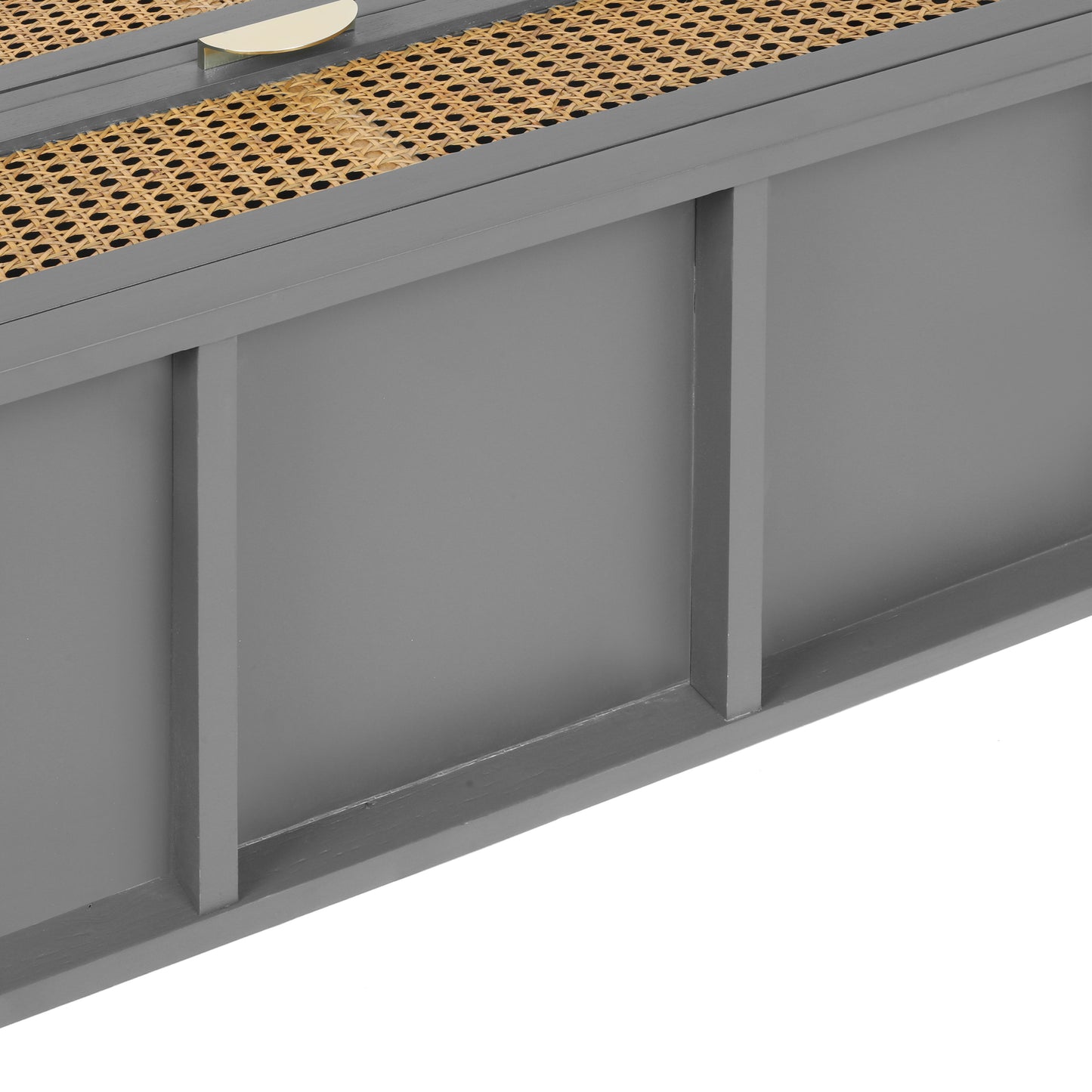 3 Drawer Cabinet Natural Rattan Suitable For Bedroom - Gray