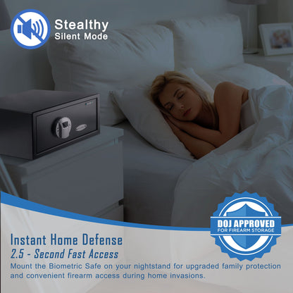 0 79 Cu Ft Biometric Security Safe - Black