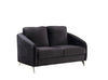 Sofia - Velvet Modern Chic Loveseat Couch - Black