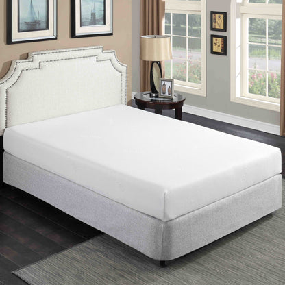 Plush 8" Gel Memory Foam Mattress For Queen Size Bed Polyester Aloe Vera Cover - White