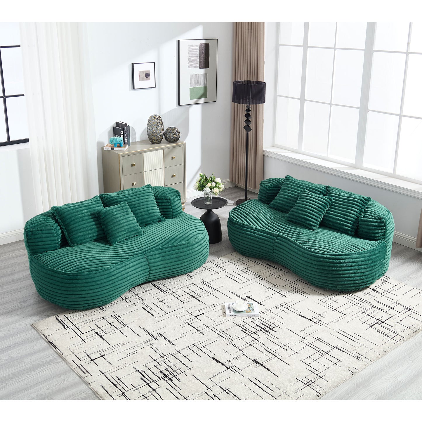 High Back Bean Bag Sofa Lounger For Adults And Kids, Indoor & Outdoor, Durable - Emerald