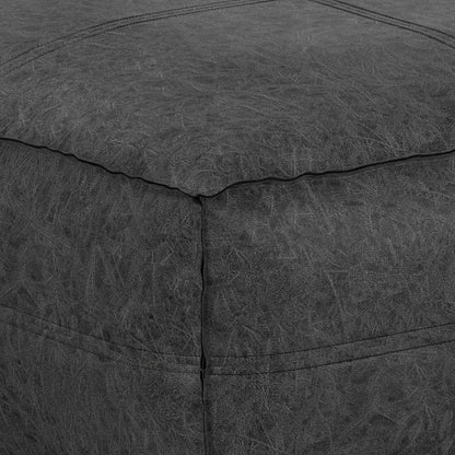Brody - Large Square Coffee Table Pouf - Distressed Black