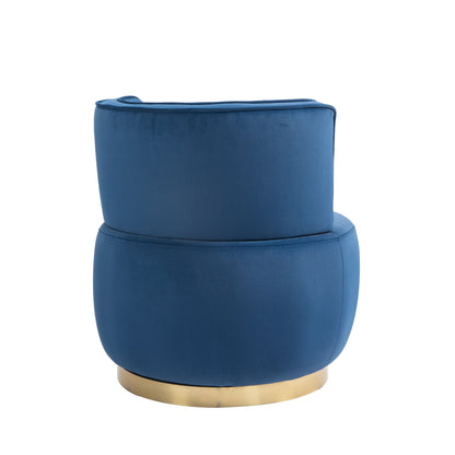 Coolmore - Swivel Barrel Chair, 360 Degree Swivel Accent Sofa Chair With Soft Velvet - Navy