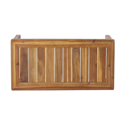 Acacia Wood Loveseat And Coffee Table Set With Cushions - Brown