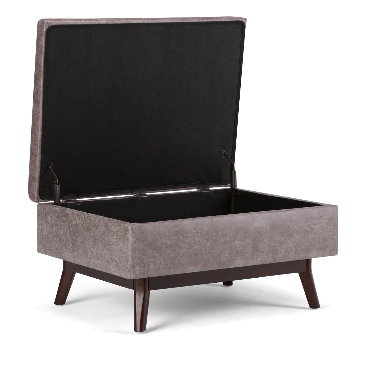 Owen - Coffee Table Storage Ottoman - Distressed Gray Taupe