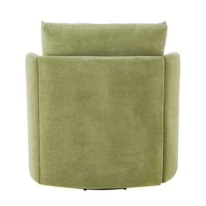 360ÔøΩÔøΩ Swivel Chair, Accent Barrel Armchair, Upholstered With Curved Design - Green