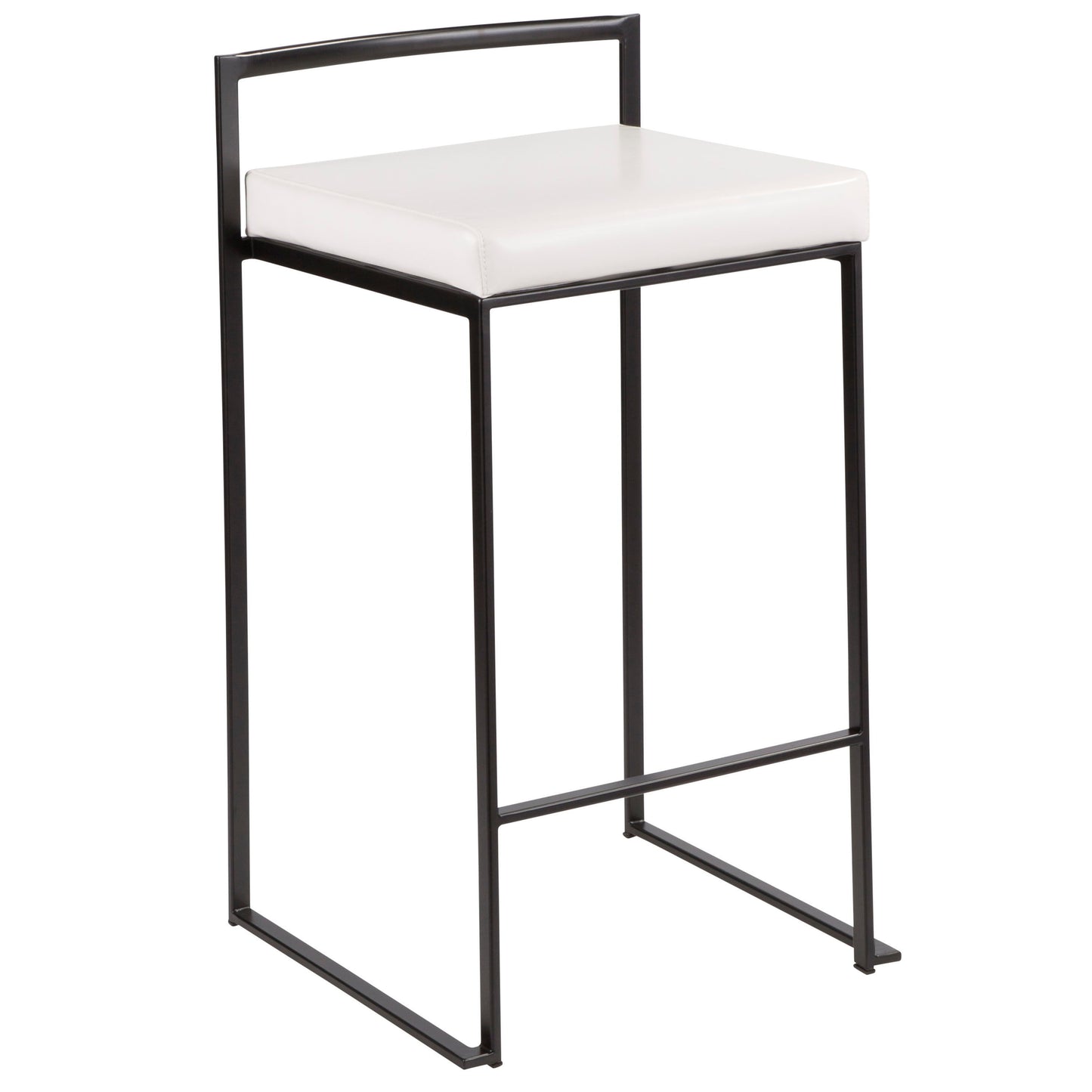 Fuji - Contemporary Stackable Counter Stool (Set of 3) - Black / White