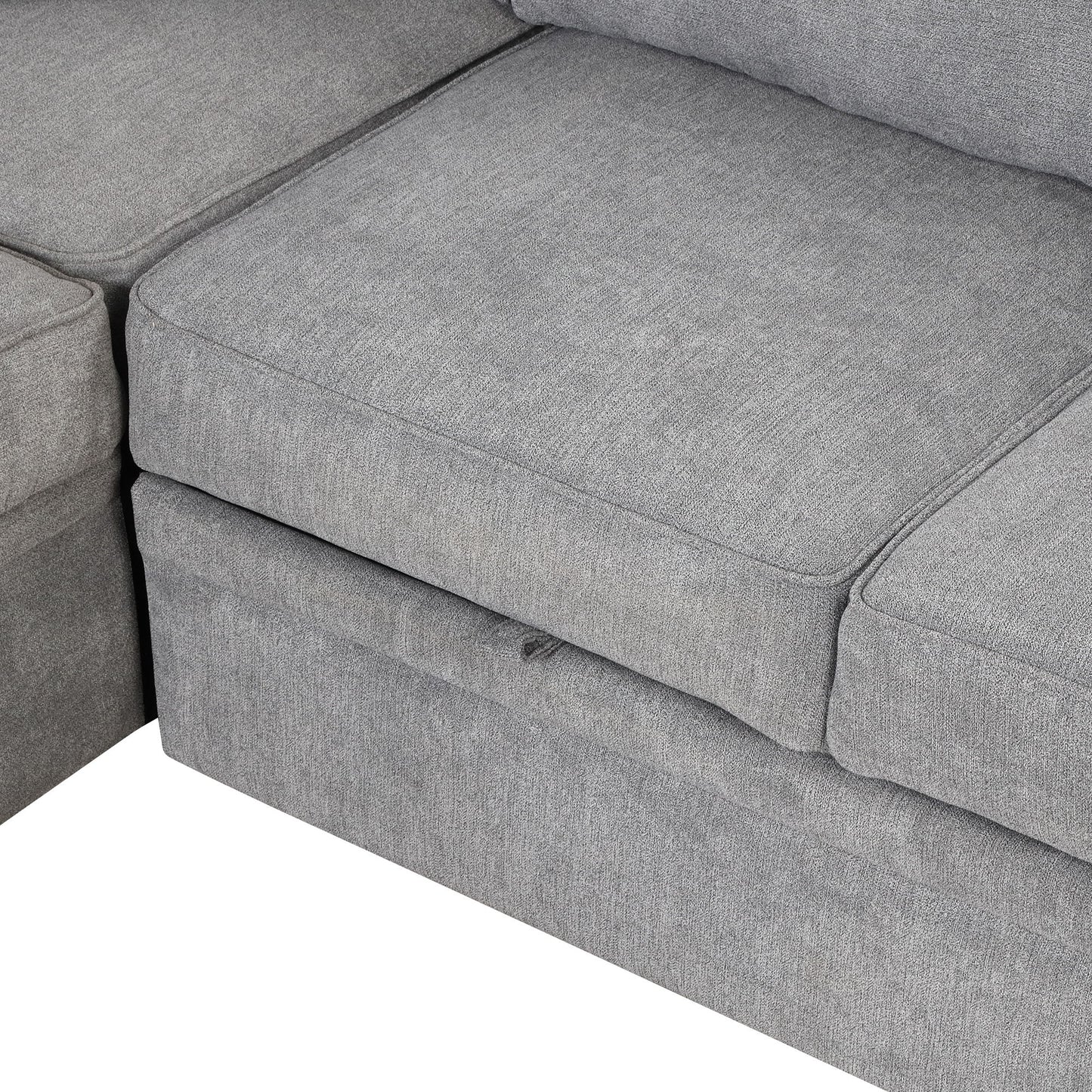 Sleeper Sofa Bed, 2 In 1 Pull Out Sofa Bed L Shape Couch With Storage Ottoman For Living Room, Bedroom Couch And Small Apartment - Gray