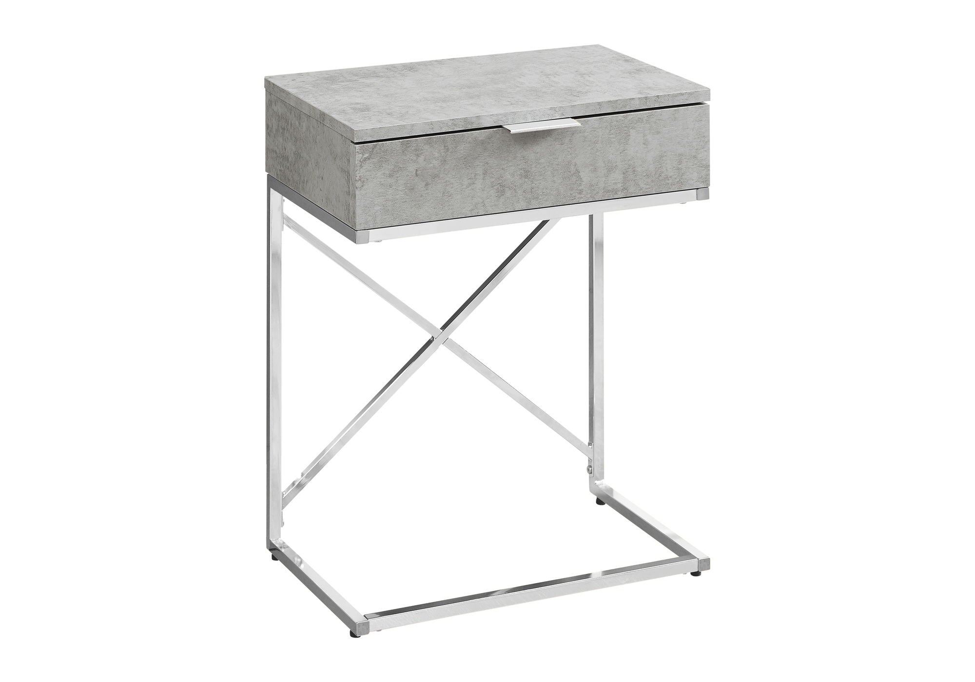 Accent Side Table, Storage Drawer, Contemporary Stylish - Gray