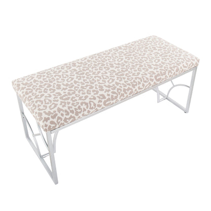 Constellation - Contemporary Bench - Silver / Gray Leopard