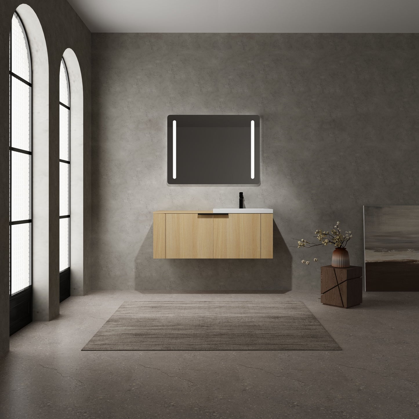 Modern Bathroom Vanity Sink Combo With Ample Storage - Oak