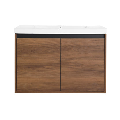 Bathroom Vanity With Resin Countertop Sink - Brown