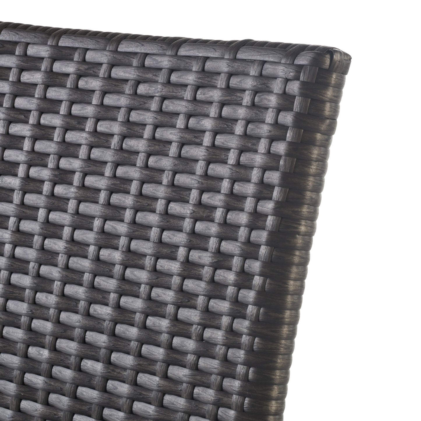 Outdoor Wicker Barstools Faux Rattan Iron Frame (Set of 2) - Gray