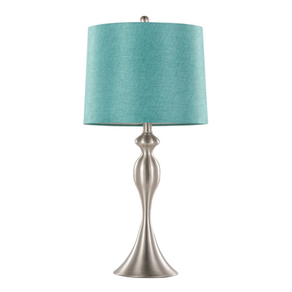 Ashland - Contemporary Table Lamp (Set of 2) - Nickel / Turquoise