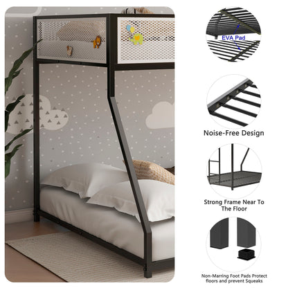 Adam - Twin Over Full Bunk Guard Rail - Black With White Mesh