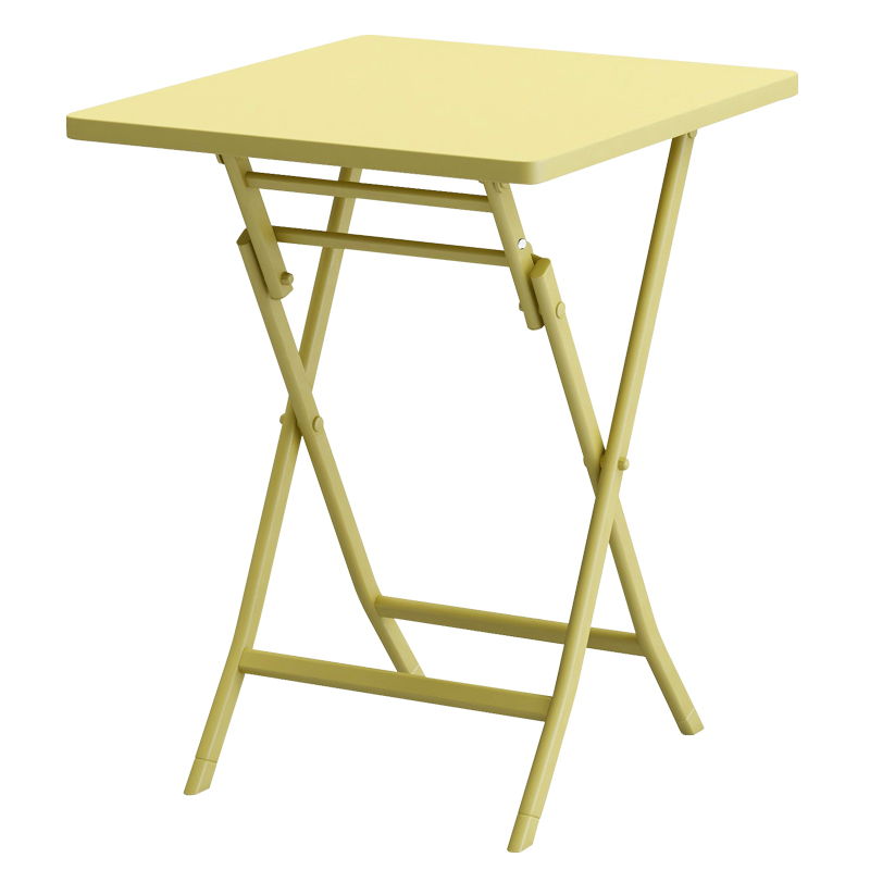 3 Piece Patio Bistro Set Of Foldable Square Table And Chairs - Yellow