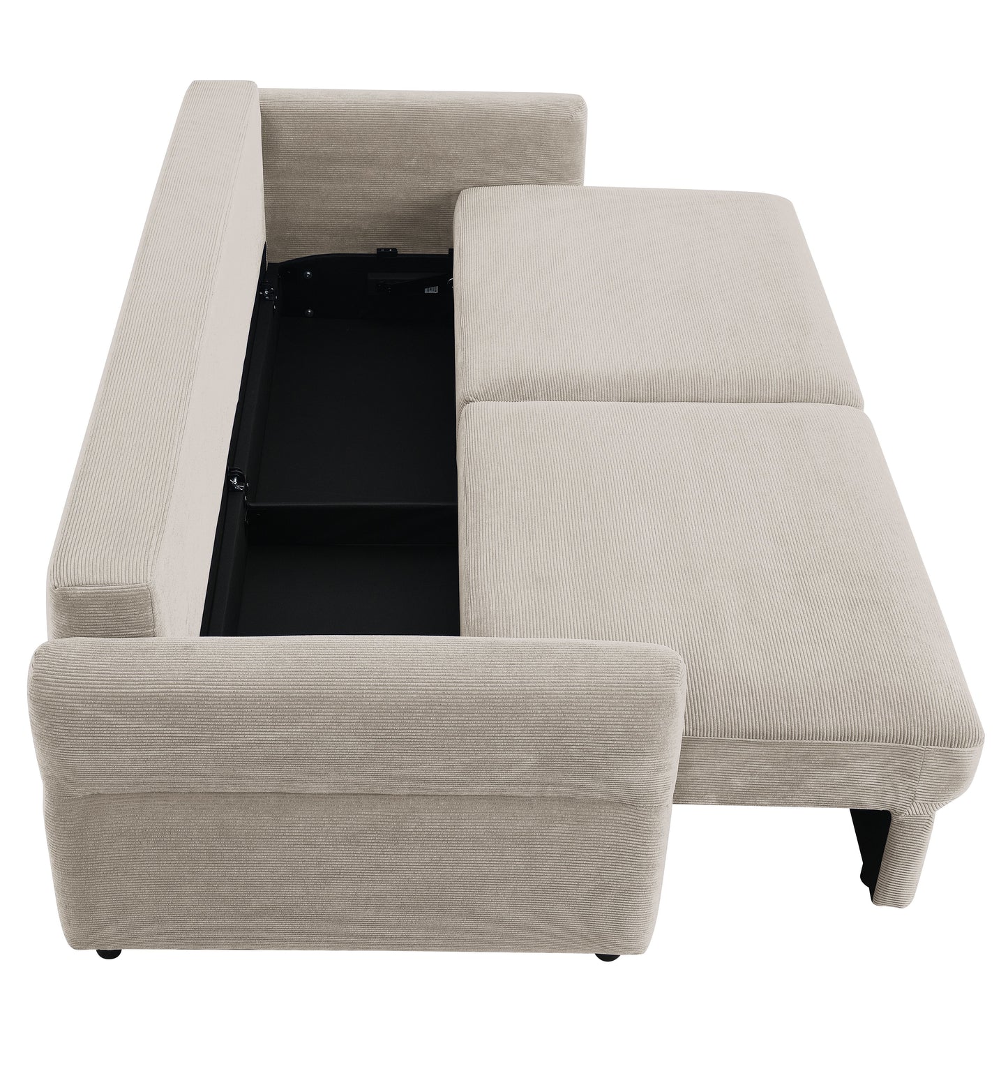 Haran - Pull Out Sleeper Sofa With Storage - Beige