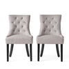 Quenching - Dining Chair With Sloped Arms And Diamond Tufting (Set of 2) - Light Gray