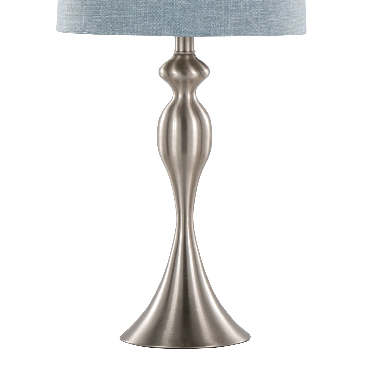 Ashland - Contemporary Table Lamp (Set of 2) - Nickel / Light Blue