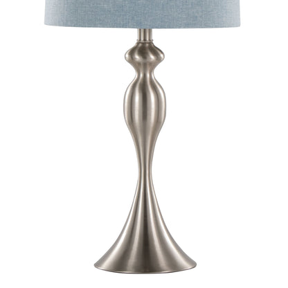 Ashland - Contemporary Table Lamp (Set of 2) - Nickel / Light Blue