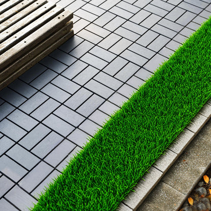 Interlocking Deck Tiles, 44 Pack Patio Deck Tiles, Waterproof Outdoor Use, Polypropylene, 12 X 12" - Dark Gray