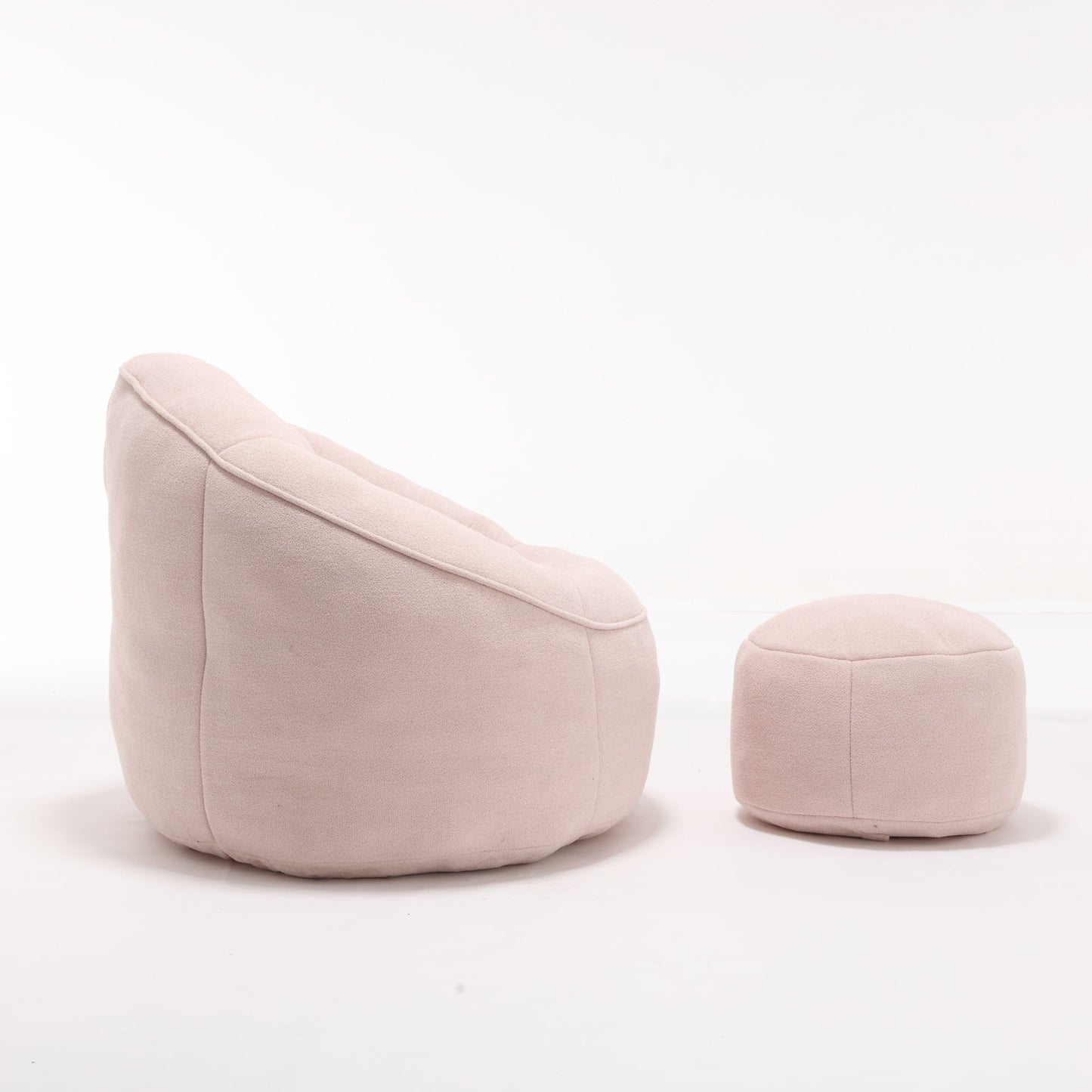 Bedding Bean Bag Sofa Chair High Pressure Foam Bean Bag Chair Adult Material With Padded Foam Padding Compressed Bean Bag With Footrest - Pink