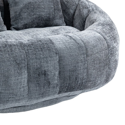 Contemporary Bean Bag Sofa Lazy Sofa Durable Comfort Lounger For Indoor & Outdoor Use - Gray
