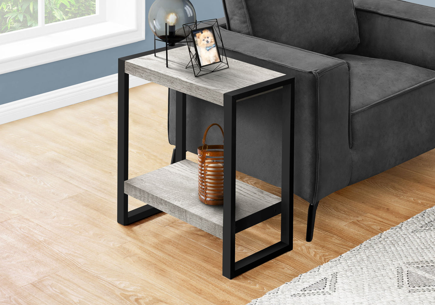 Accent Table, Side Industrial - Gray