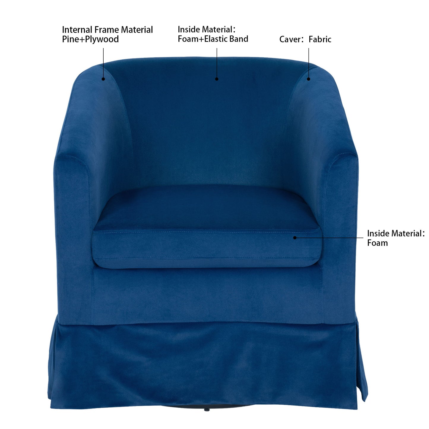 27.36" Wide Swivel Chair - Blue