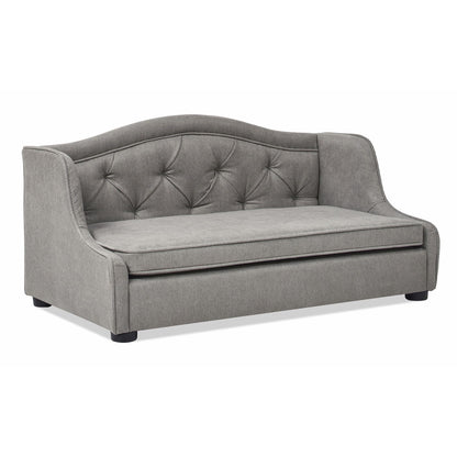 Robin - Tufted Wingback Pet Sofa Bed, Medium, Uptown Resistant High - Gray Stain