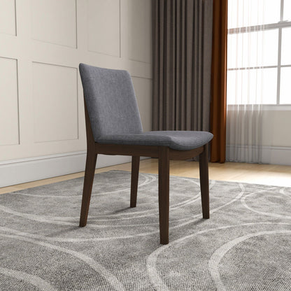 Laura - Mid-Century Modern Solid Wood Dining Chair (Set of 2) - Gray