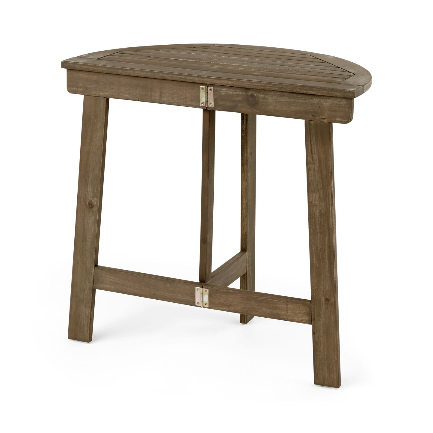 Outdoor Half Round Folding Bistro Table - Gray Finish