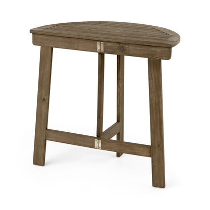 Outdoor Half Round Folding Bistro Table - Gray Finish