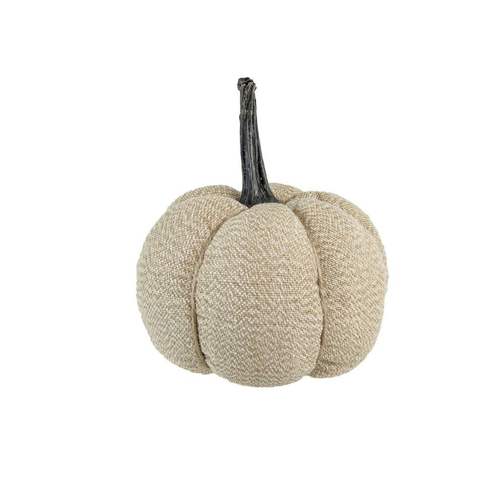 Weighted Pumpkin Ornament Decor For Holiday Harvest Festival Fall Festival & Thanksgiving (Set of 2) - Beige Multi